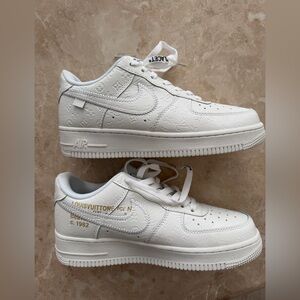 Brand new Nike x Louis Vuitton White Leather Air Force 1 Sneakers US 8/ euro 39